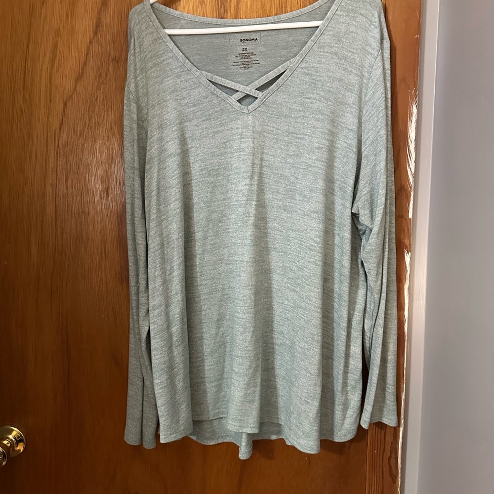 Sonoma Women's Mint Long Sleeve Top